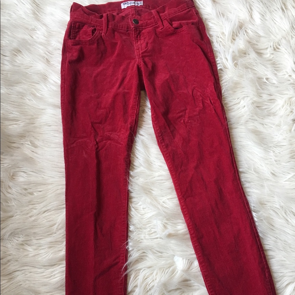 Red Corduroy Rockstar Pants